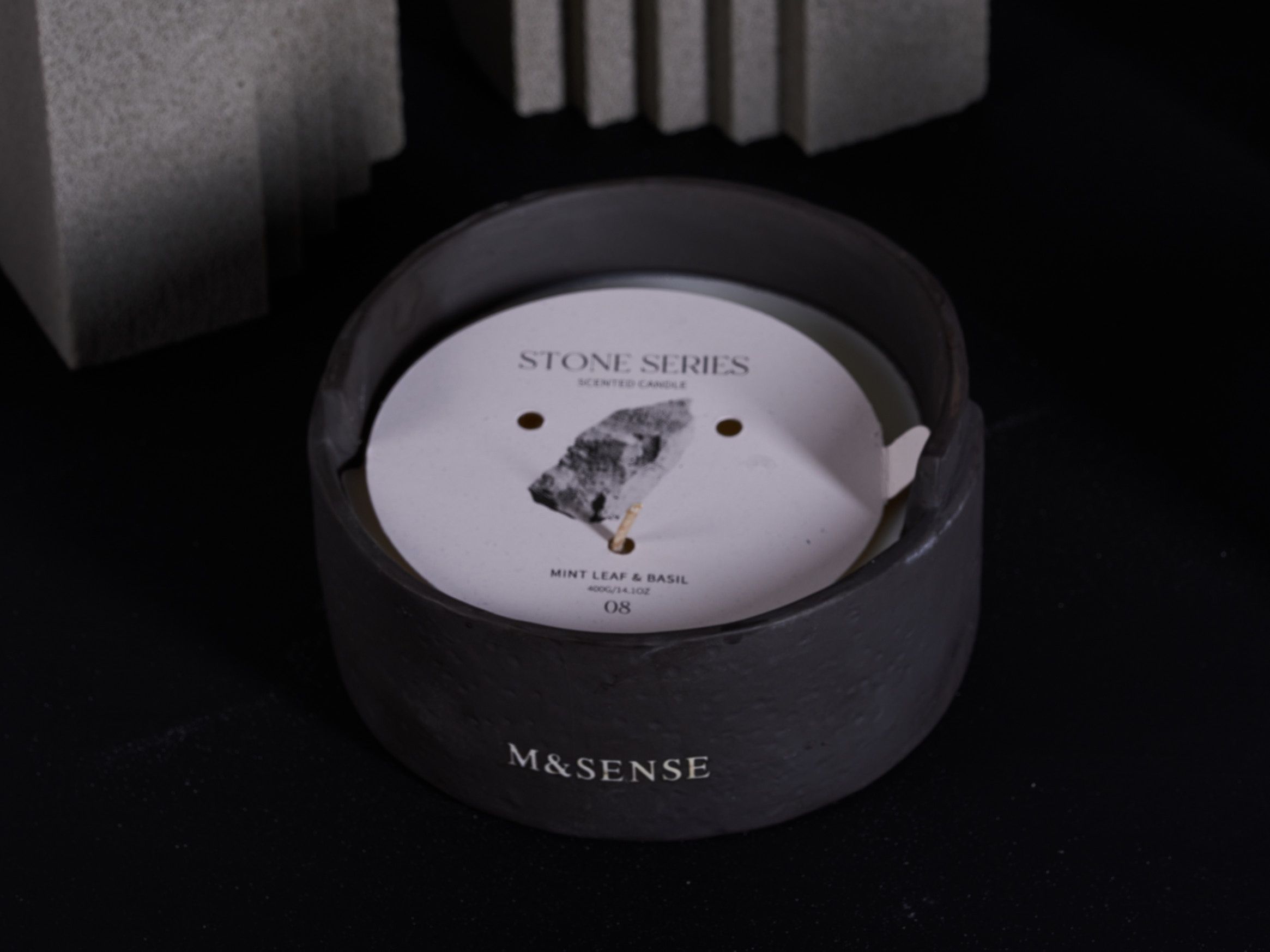 STONE SERIES 3 Wick Ceramic Scented Candle2