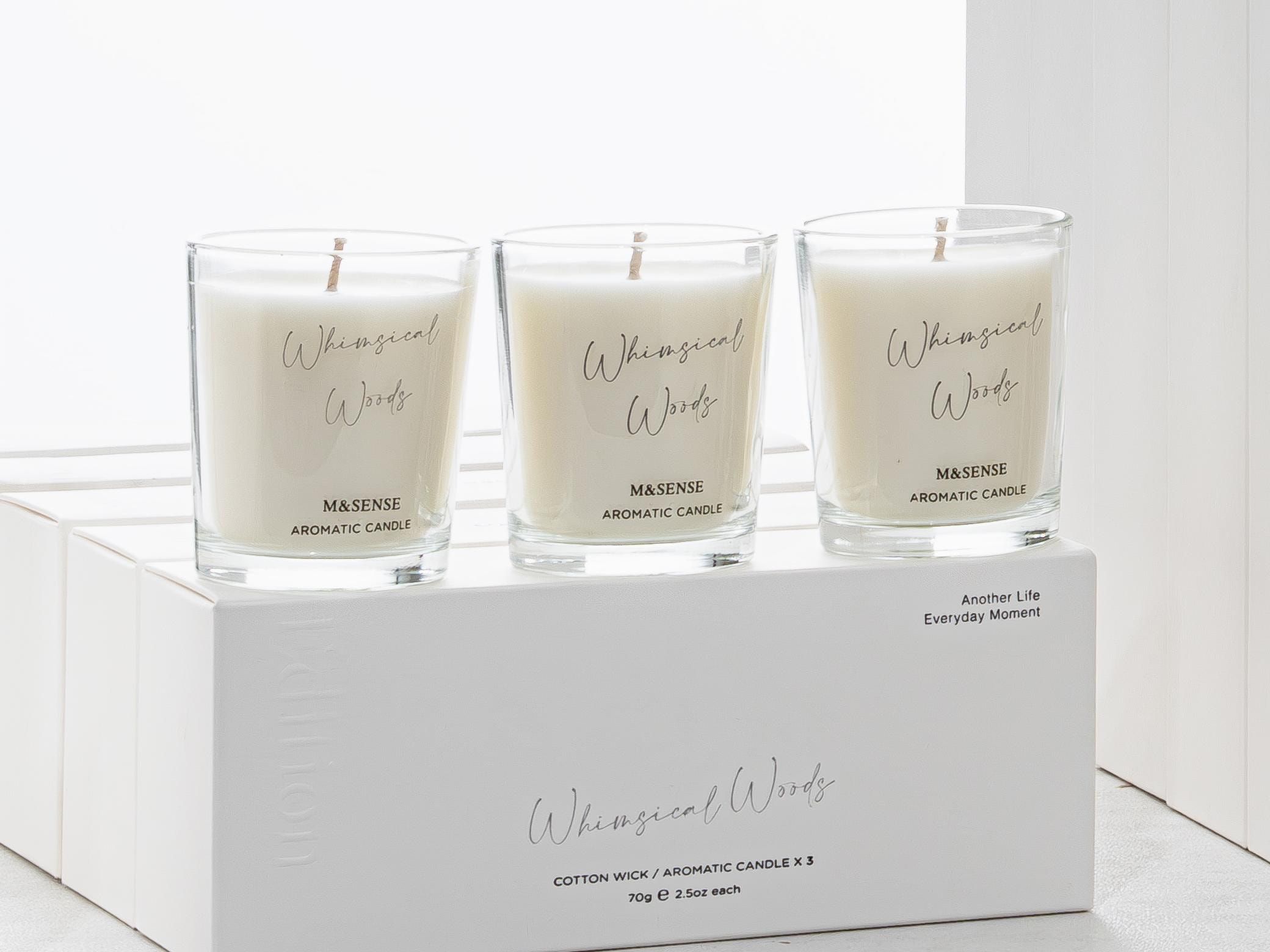 SIMPLE WHITE AROMATIC CANDLE SET1
