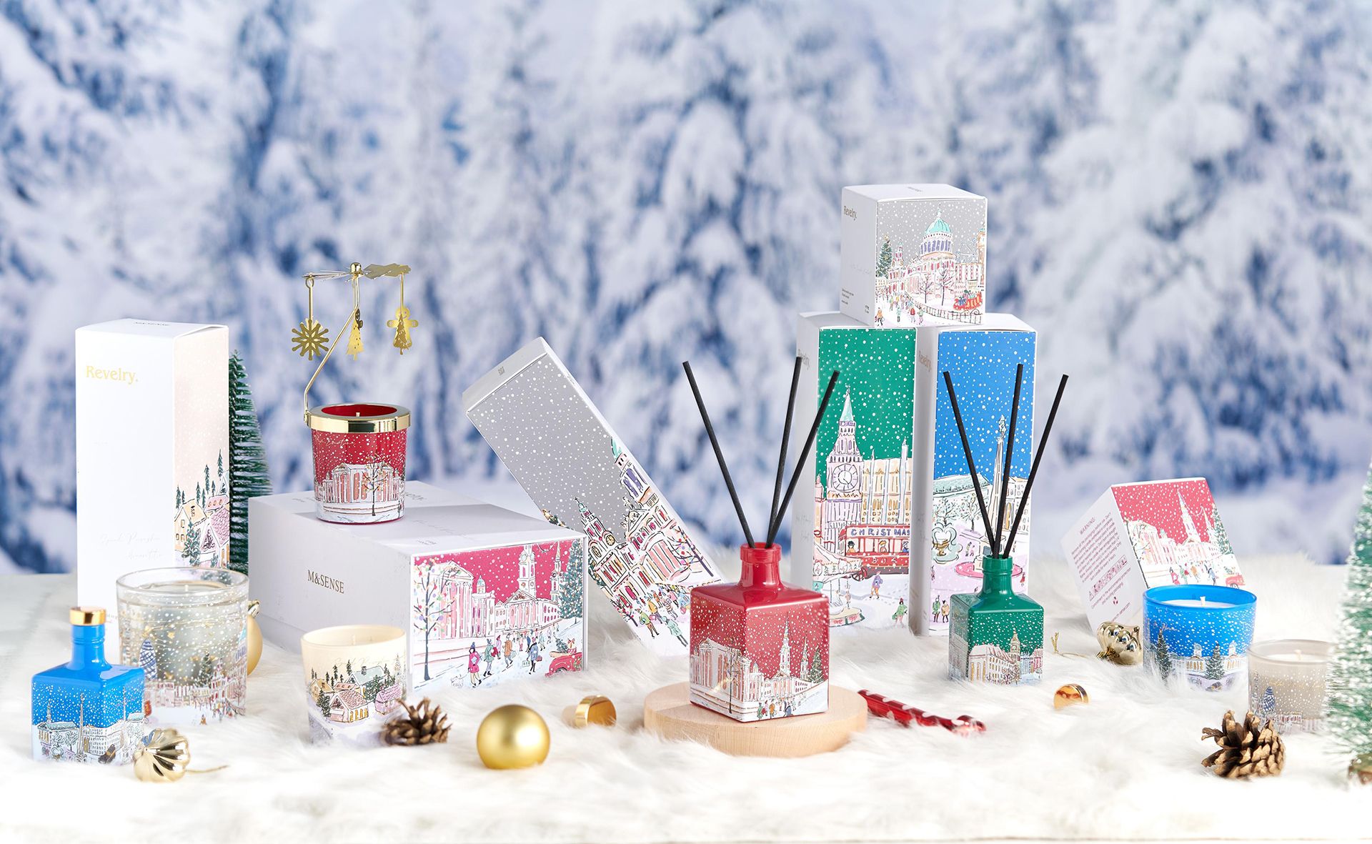 CHRISTMAS SNOW COLLECTION CANDLE AND DIFFUSER GIFT SET