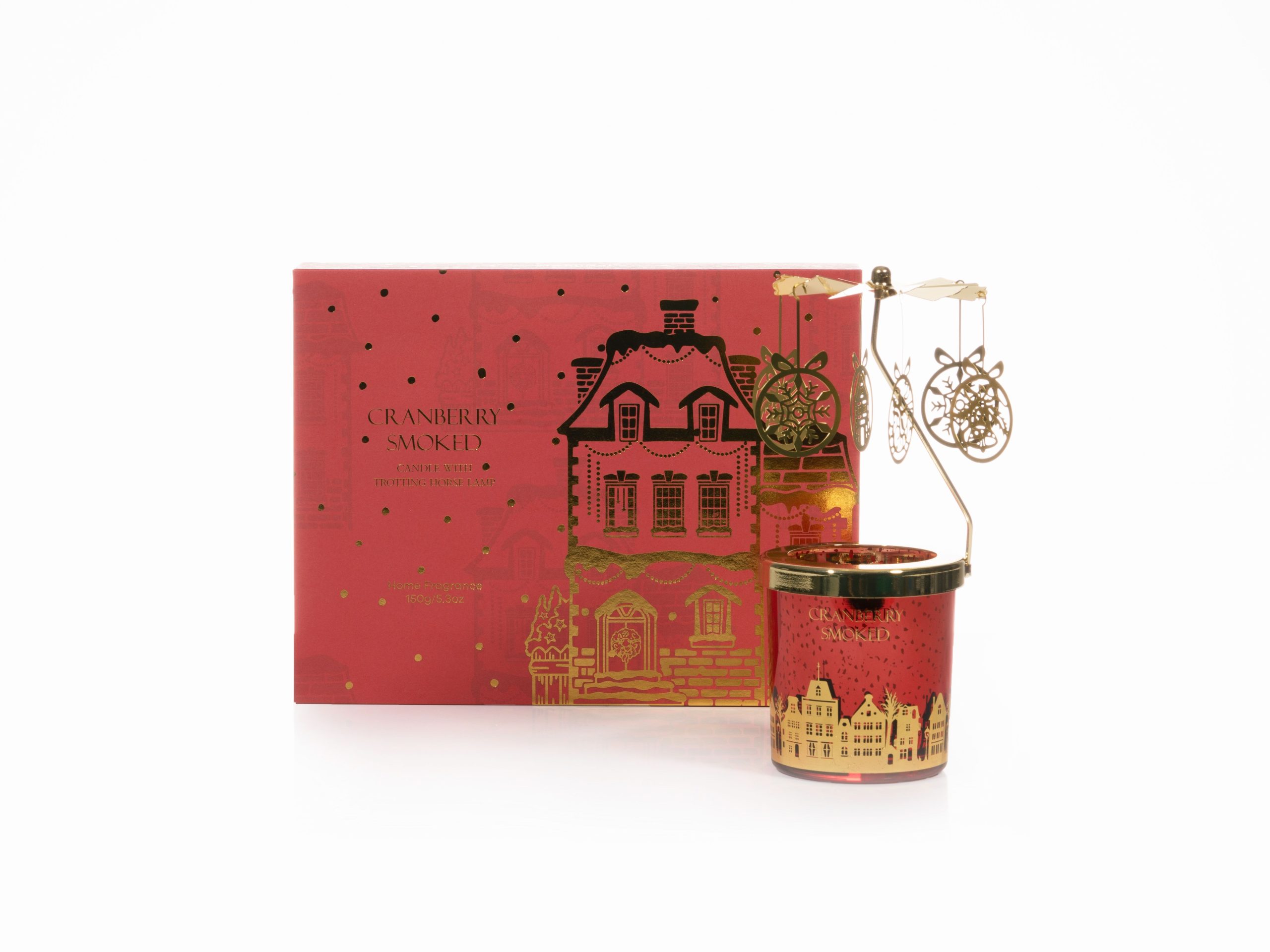 SNOWY FAIRYLAND COLLECTION CANDLE WITH TROTTING HORSE LAMP