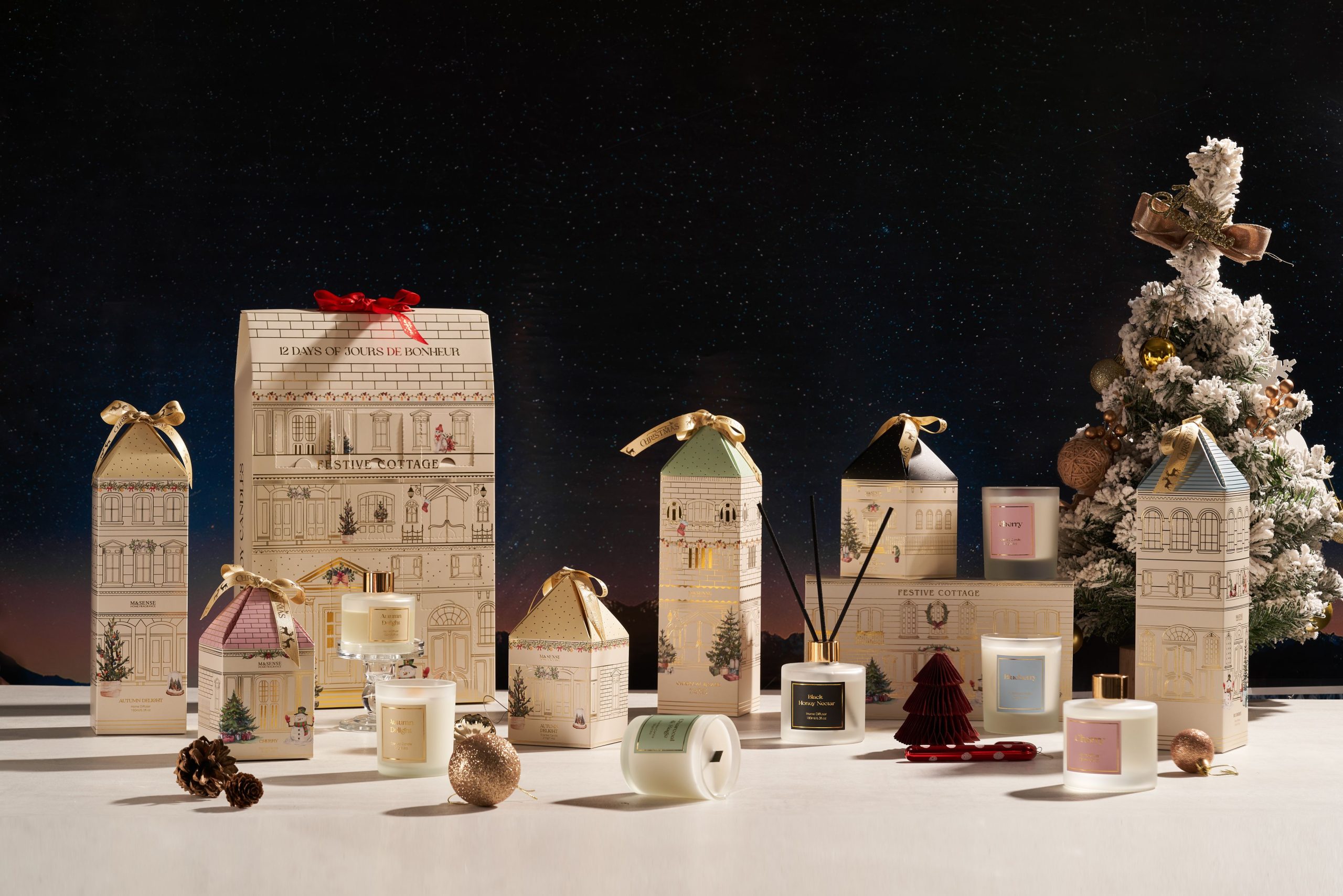 FESTIVE COTTAGE COLLECTION CANDLE AND DIFFUSER GIFT SET