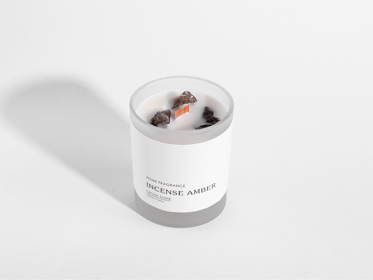 WOODEN WICK SCENTED CANDLE CRYSTAL CANDLE