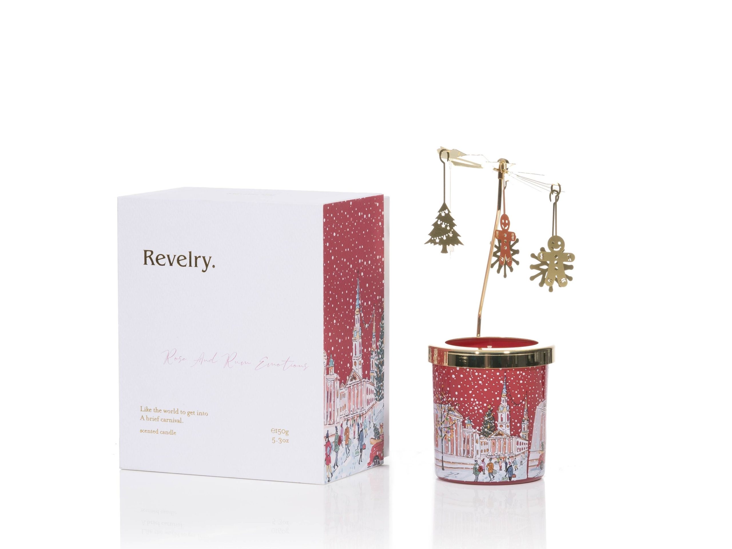 CHRISTMAS SNOW COLLECTION CAROUSEL CANDLE SET